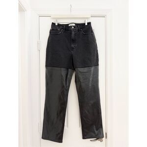 Abercrombie &‎ Fitch Black Leather The 90's Straight Ultra High Rise Jeans 29 8